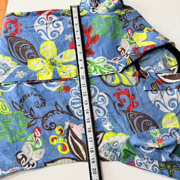 Chico’s Blue Multicolor Floral Abstract Button Front Shirt Top Size 0 S - Picture 6 of 10